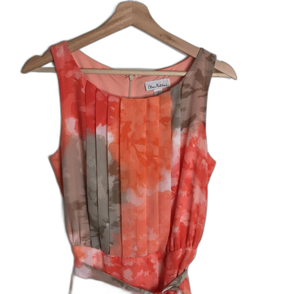 Olivia Matthews Women's Dress Coral/Peach Round-neck Sleeveless size 6 - Picture 3 of 12